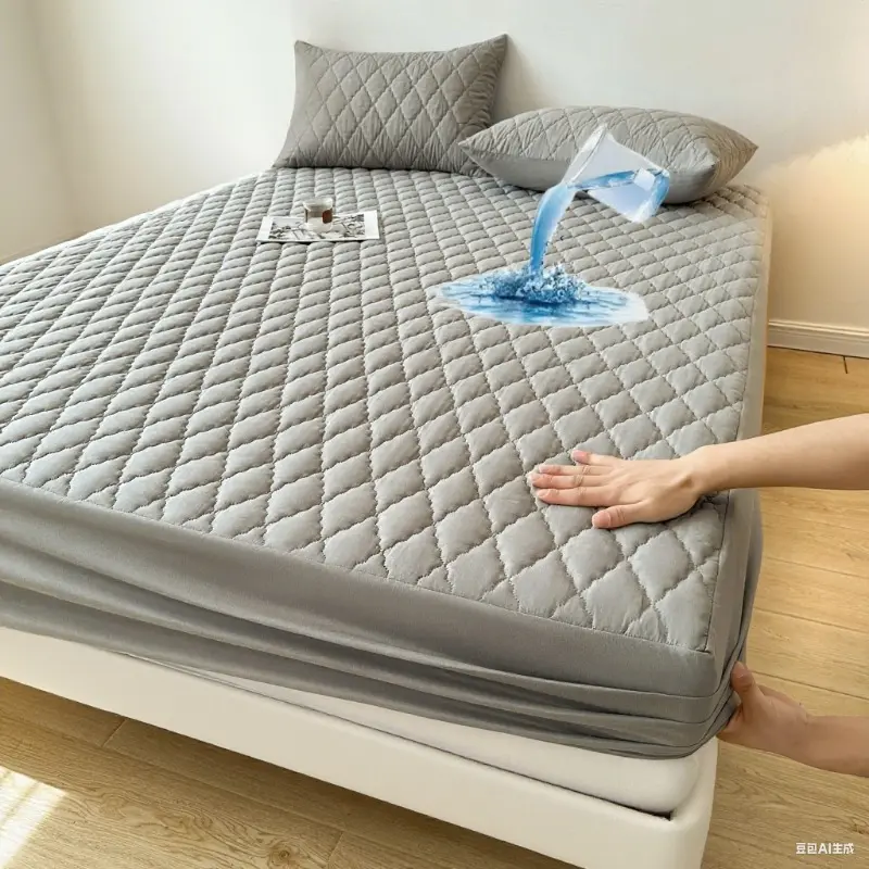 Multicolor Waterproof Mattress Protector No Pillowcase and Pillow Core Soft and Comfortable Solid Color Bedding Fitted Sheet