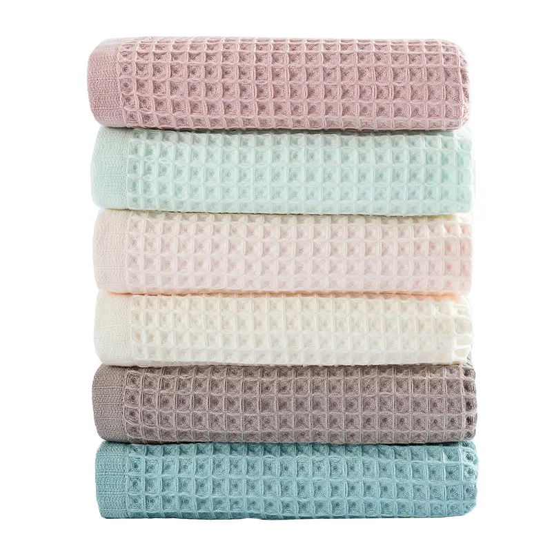 High Quality Pure Cotton Waffle Adult Bath Towel Super Soft Quick Dry Sport Travel Towel Comfortable Touch Towels Bathroom