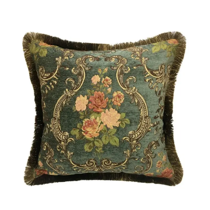 Office Waist Sofa Pillow Cover Luxury Retro Cushion Cover Jacquard Pillowcase 45x45cm Home Pillow Covers Decorative