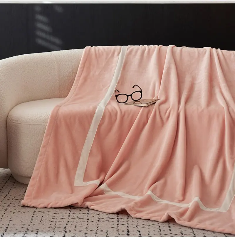 1pc Winter  comfortable soft blanket multifunctional home office milk velvet splicing warm blanket