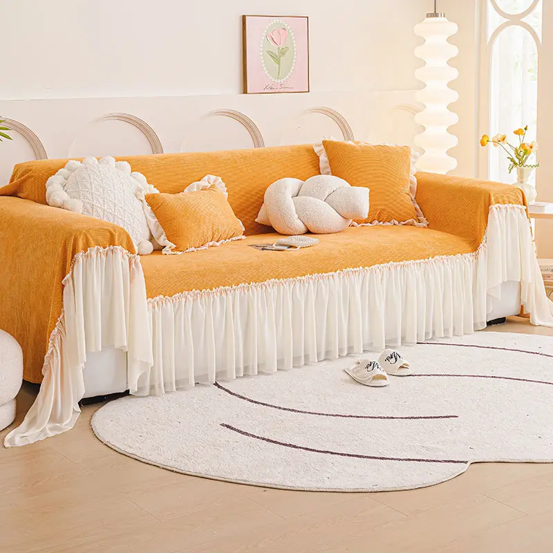 1pc French sofa cover Chenier sofa towel  high-end sofa cover blanket  full cover  universal in all seasons