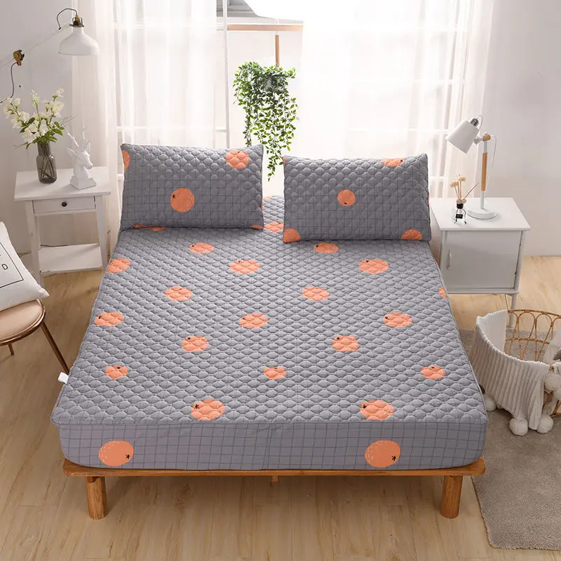 100% Cotton Fabric Thicken Quilted Mattress Cover Double Size Customize High-grade Bed Protector Cover Not Including Pillowcase