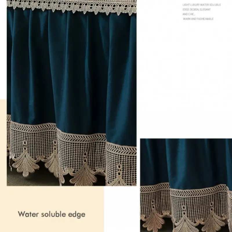 1pc Spring and summer soft and breathable long-staple cotton solid color lace bed skirt pillowcase needs to be bought separately