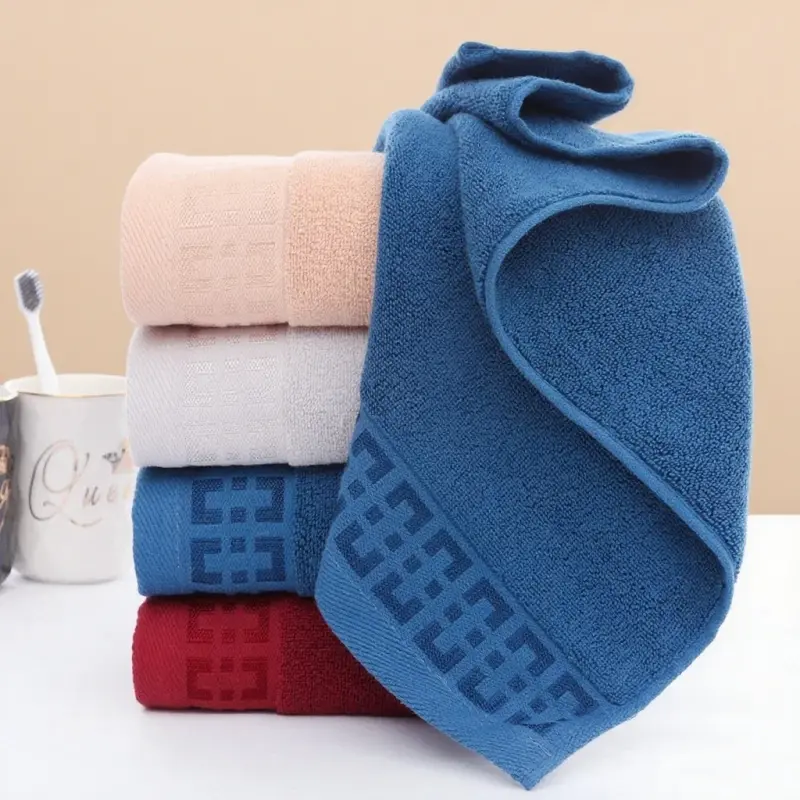 3pcs Towel Set Solid Color 32s Pure Cotton Bath Towel Skin-friendly Quick Drying Face Hair Shower Towels