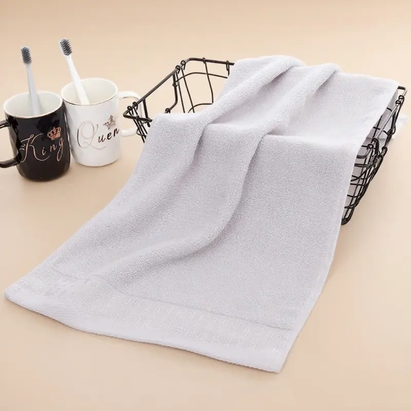 3pcs Towel Set Solid Color 32s Pure Cotton Bath Towel Skin-friendly Quick Drying Face Hair Shower Towels