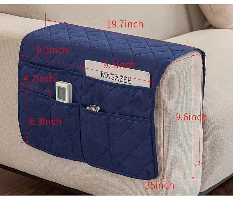 High Quality Sofa Armrest Towel Anti-slip Sofa Recliner Armrest Cover with Storage Pocket 50*90cm