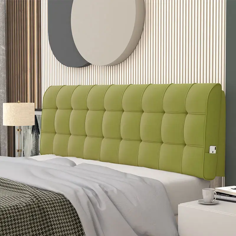 Fashion High Resilient Sponge Filler Headboard Pillow King Queen Size Removable Velvet Bed Head Cover Bedside Headboard Cushion