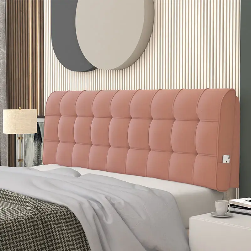 Fashion High Resilient Sponge Filler Headboard Pillow King Queen Size Removable Velvet Bed Head Cover Bedside Headboard Cushion