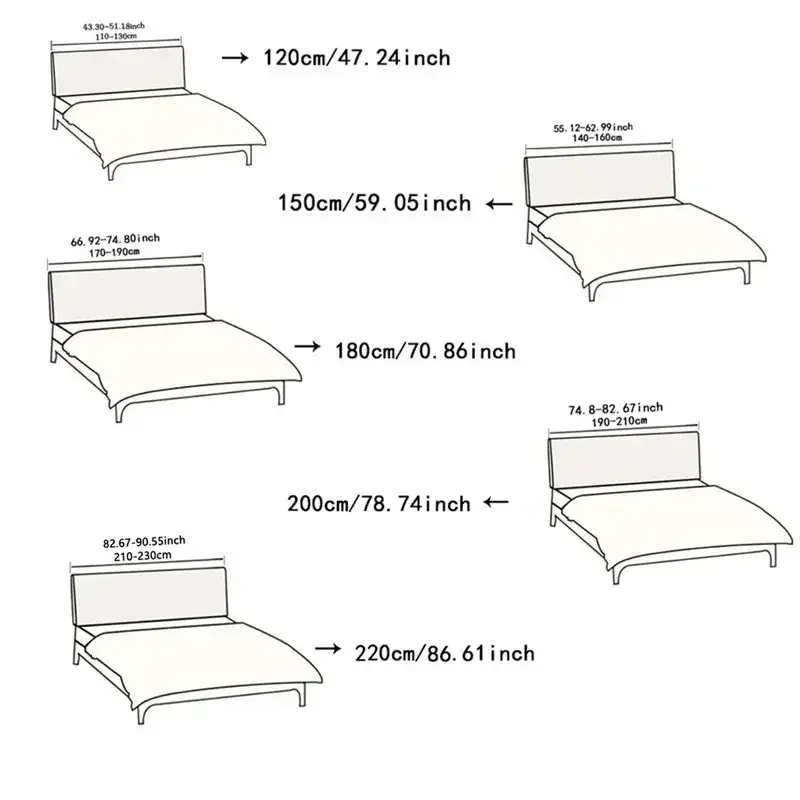 1pcs Headboard Cover All-Inclusive Design Solid Color Elastic Protection Headboard Protection Cover for Single Double King