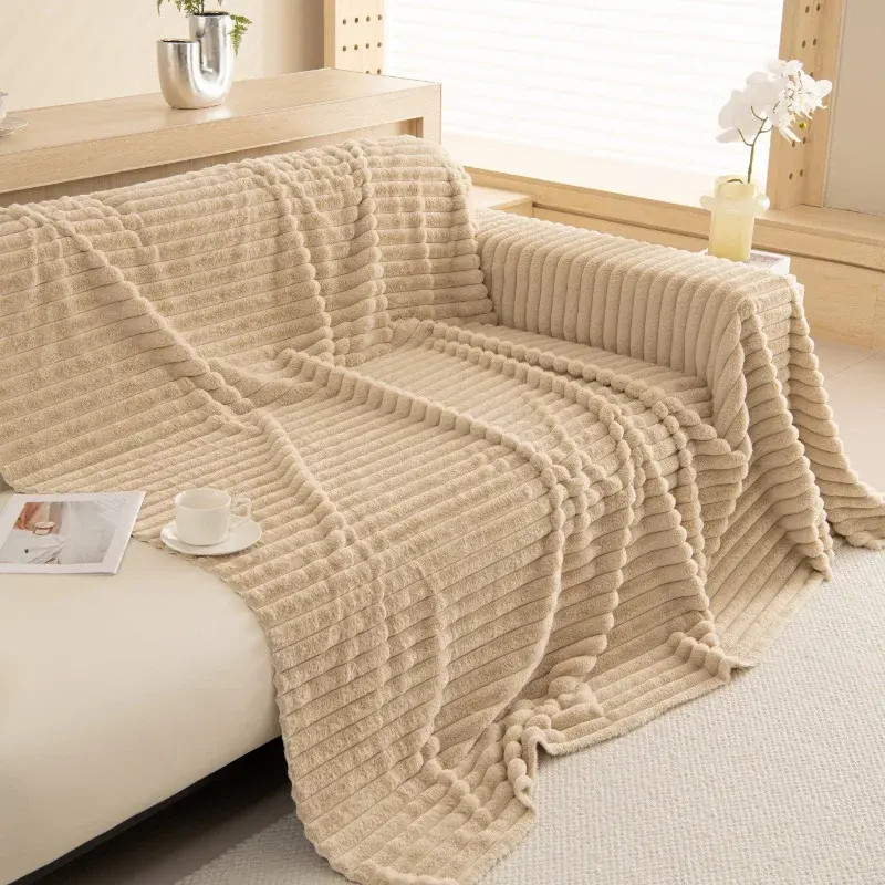 Luxury Winter Warm Thick Rabbit Plush Sofa Towel Soft Short Plush Sofa Cover 3 Seater Couch Cover Furniture Protector Cover
