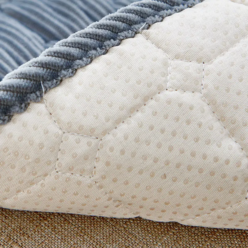 Modern Velvet Quilted Seat Cushion Office Chair Car Cushion Solid Color Short Plush Comfortable Thicken Anti-slip Seat Cushion
