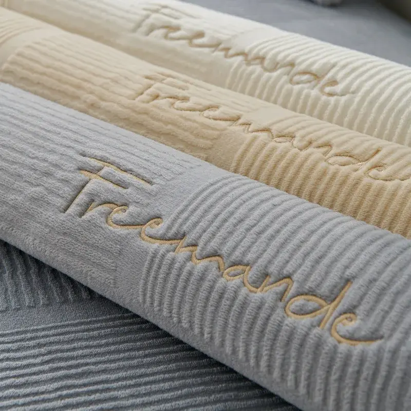 Solid Color Thick Plush Sofa Covers for Living Room Winter Super Soft Embroidered Sectional Sofa Towel Furniture Seat Cover