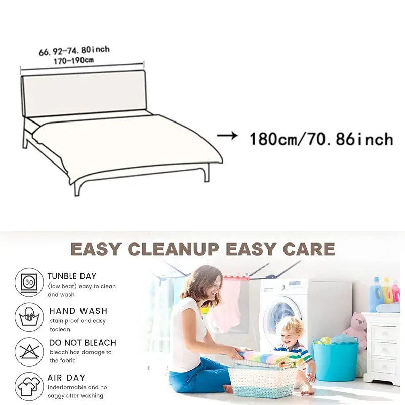 1pcs Headboard Cover All-Inclusive Design, high elasticity, easy to install, universal bedside cover for all seasons,