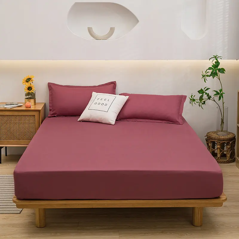 1pc Mattress Japanese solid color dustproof and non-slip mattress cover all-inclusive mattress protective cover