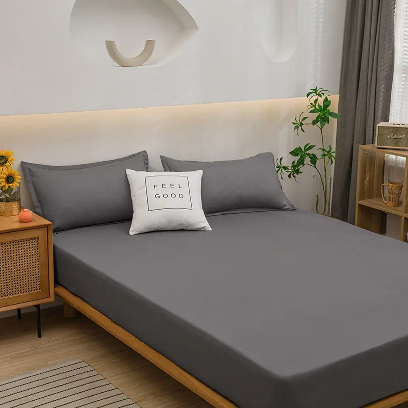 1pc Mattress Japanese solid color dustproof and non-slip mattress cover all-inclusive mattress protective cover
