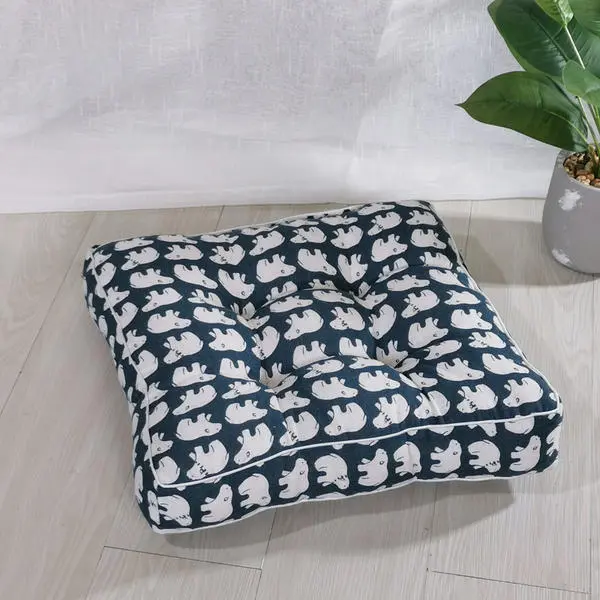 Cotton Linen Cover with PP Cotton Filler Thicken Square Chair Cushion Soft Pad Seat Cushion for Home Office 50x50x10cm