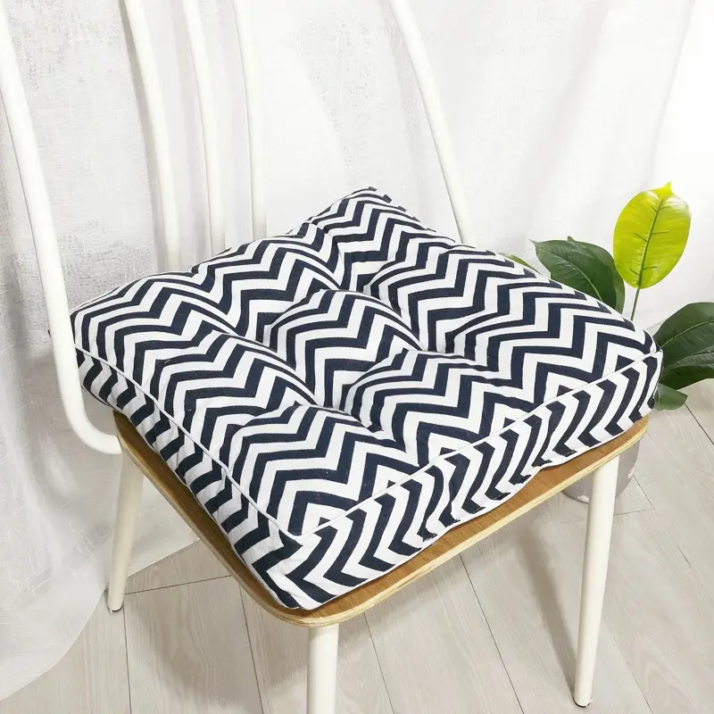 Cotton Linen Cover with PP Cotton Filler Thicken Square Chair Cushion Soft Pad Seat Cushion for Home Office 50x50x10cm