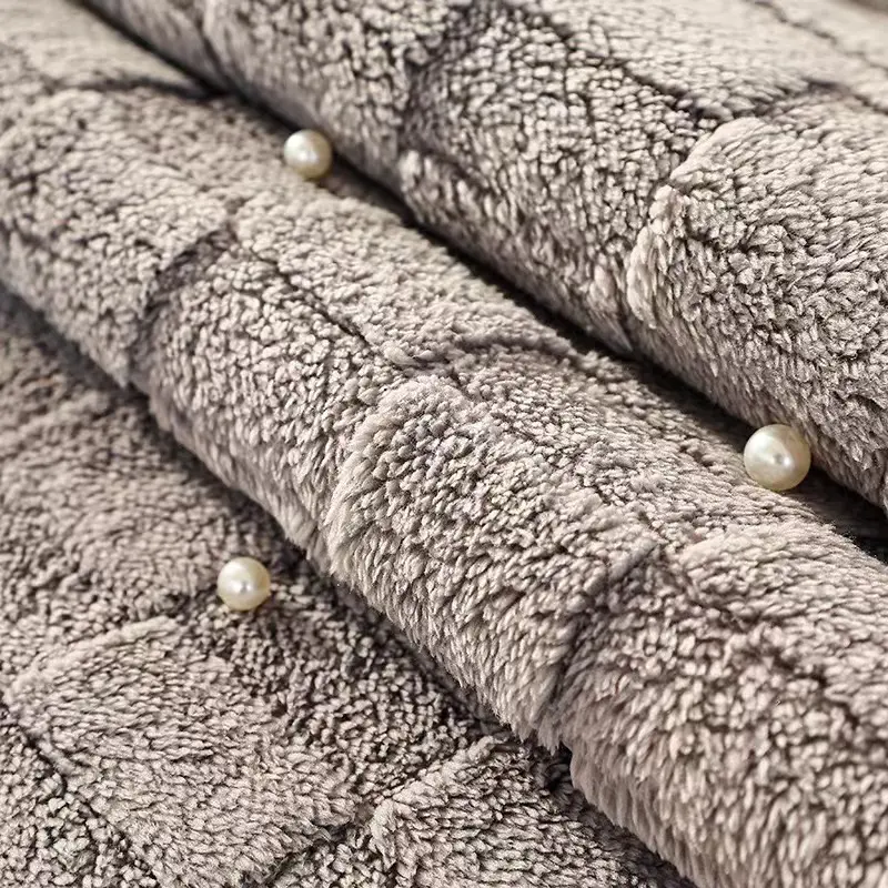 Solid Color Luxury Plush Sofa Towel Winter Warm Thick Velvet Sofa Covers L-shaped Sectional Non-slip Slipcovers for Living Room