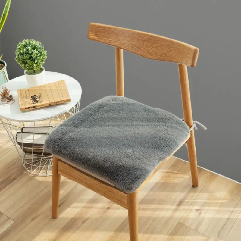 Winter Warm Long Plush Chair Mat Student Office Rabbit Velvet Chair Cusihon 50x50cm
