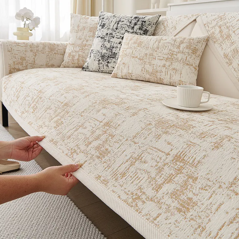 Luxury Soft Chenille Sofa Towel Univesal Anti-slip Sofa Cover for Living Room L-shaped Sectional Couch Cover, not a whole set
