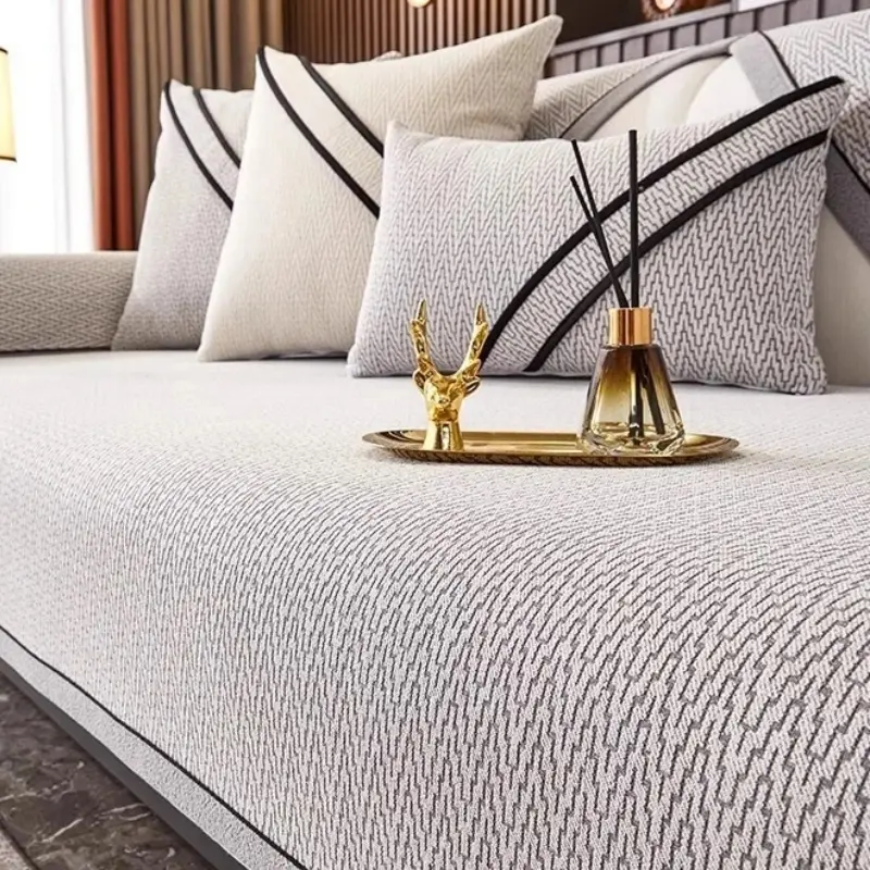 New Chinese-style high-end sofa cushion universal in all seasons thickened non-slip seat cushion leather sofa cover cover cloth