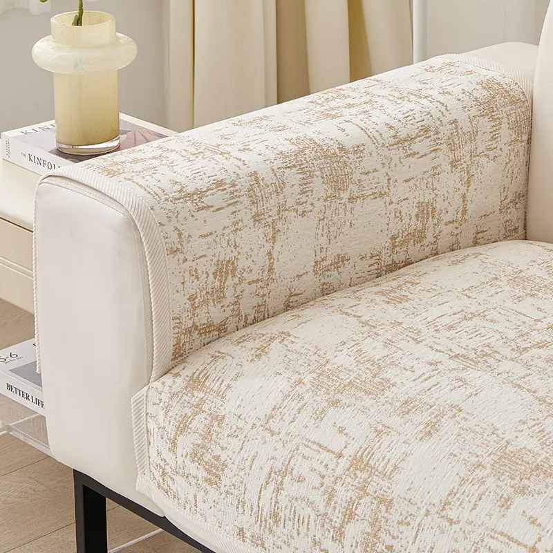 Luxury Soft Chenille Sofa Towel Univesal Anti-slip Sofa Cover for Living Room L-shaped Sectional Couch Cover, not a whole set