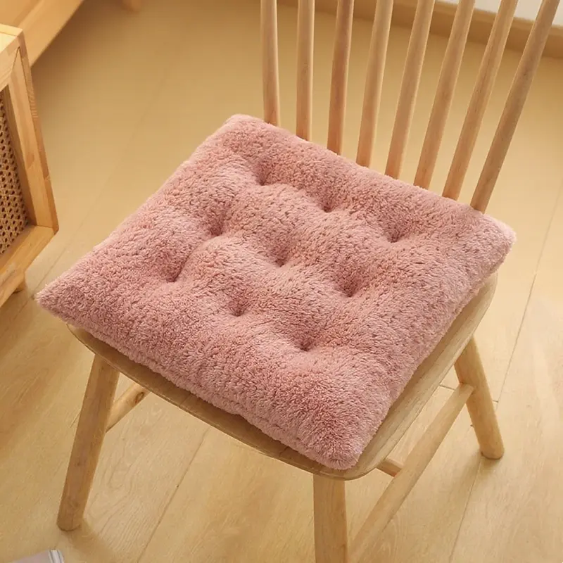 Thicken Long Velvet Chair Mat Office Super Soft Plush Seat Cushion Warm Comfortable Chair Pad 50x50cm