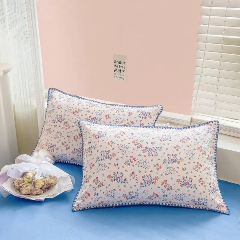 4pcs Bedding Set Cute Printed Soft Sanding Duvet Cover Bed Sheet Pillowcase King Queen Double Size Bed Set