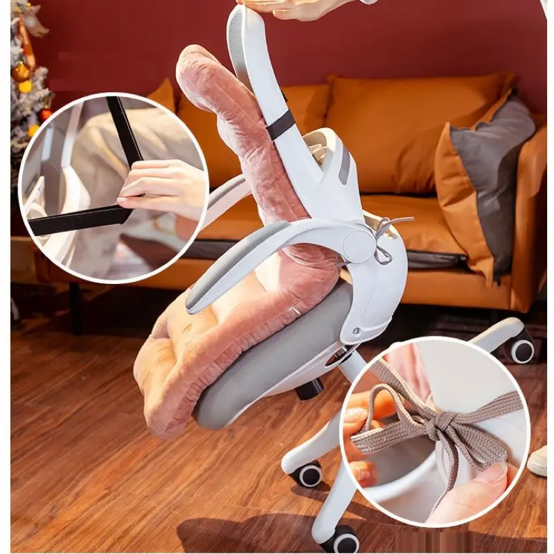 Office Seat-Back Cushion Soft Smooth Short Plush Thicken Chair Cushion Girls' Cute Seat Cushion Living Room Tatami Cushion