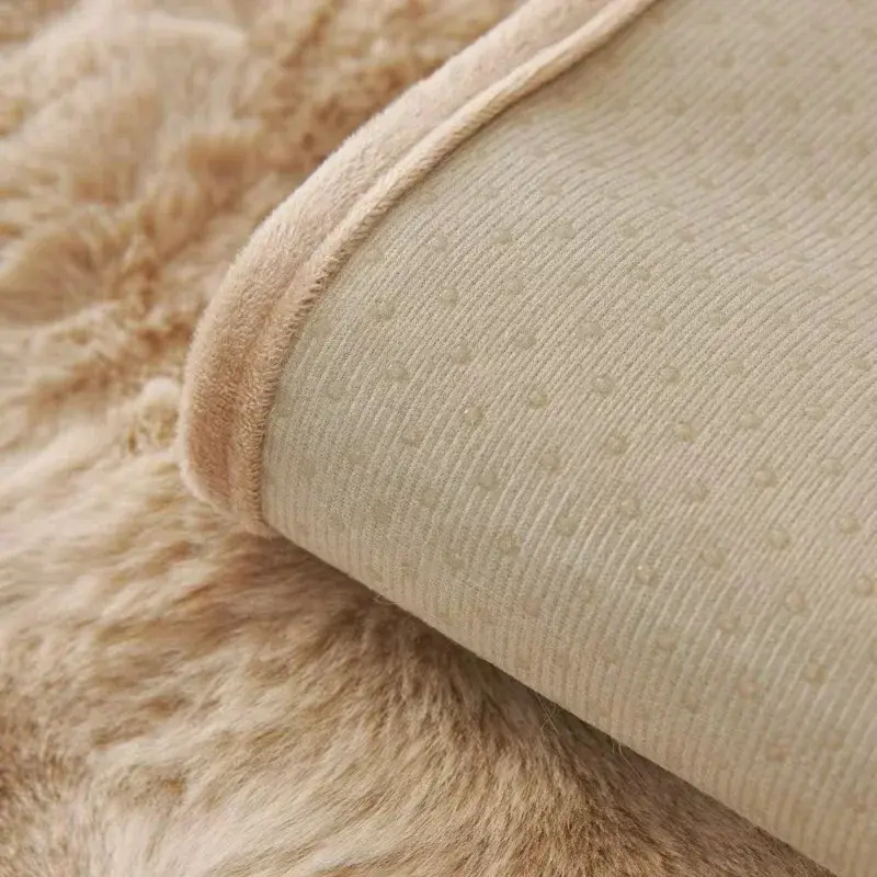 Winter Warm Super Soft Rabbit Plush Sofa Towel Thicken Bubble Velvet Non-slip Sectional Sofa Cover Non-slip L-shaped Couch Cover