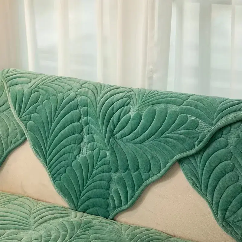 Nordic Soft Velvet Plush Quilted Sofa Towel Thicken Short Plush Sectional Sofa Cover Non-slip Couch Covers for Living Room