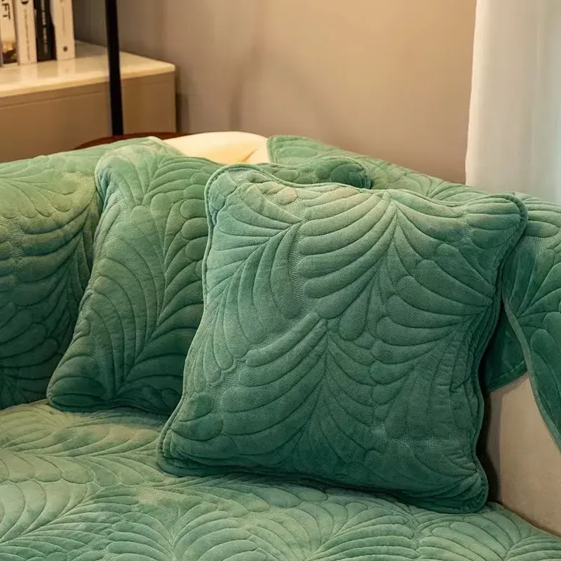 Nordic Soft Velvet Plush Quilted Sofa Towel Thicken Short Plush Sectional Sofa Cover Non-slip Couch Covers for Living Room