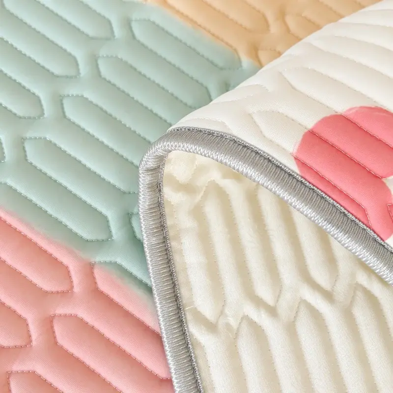 2/3pcs Latex Thicken Quilted Mattress Mat Summer Printed Cool Anti-slip Bed Sheet Cute Children Bedsheet with pillowcase