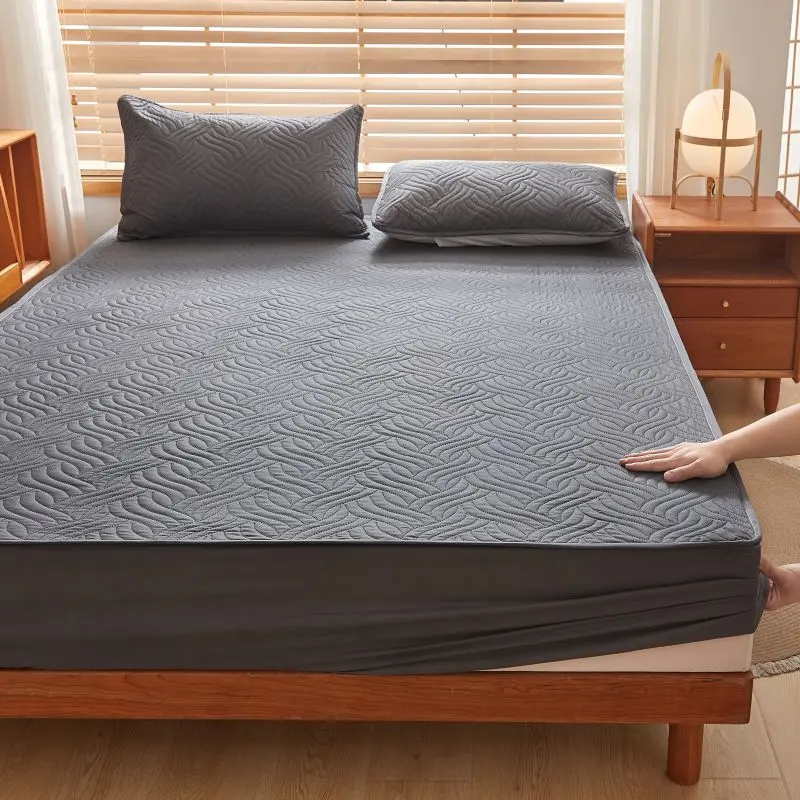 Ultrasonic Waterproof Quilted Mattress Cover All-inclusive Bed fitted Sheet Anti-mites Bed Cover Not Included Pillowcase