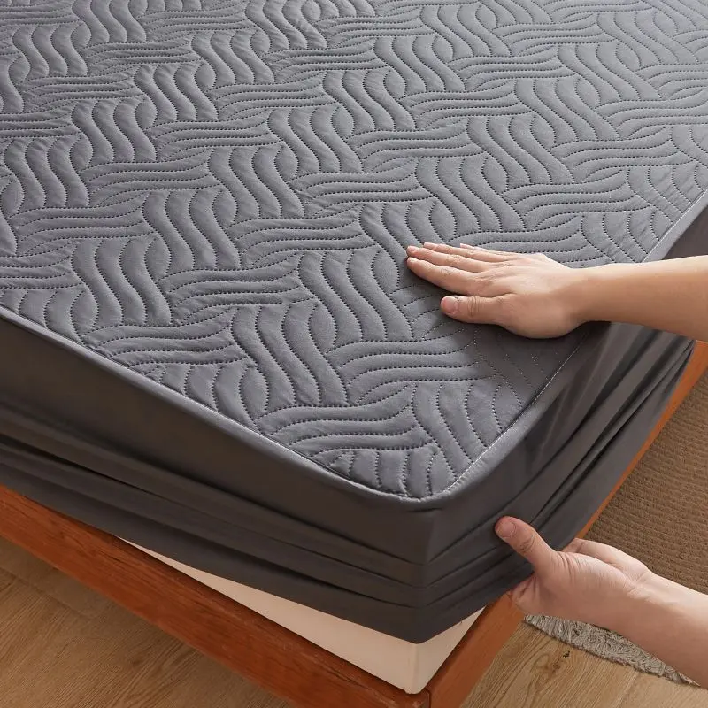 Ultrasonic Waterproof Quilted Mattress Cover All-inclusive Bed fitted Sheet Anti-mites Bed Cover Not Included Pillowcase