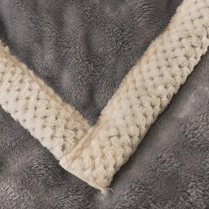 Luxurious Plush Flannel Blanket - Thick Soft Cozy for All Seasons Perfect for Bed, Sofa, or Office Naps Elegant Home Decor