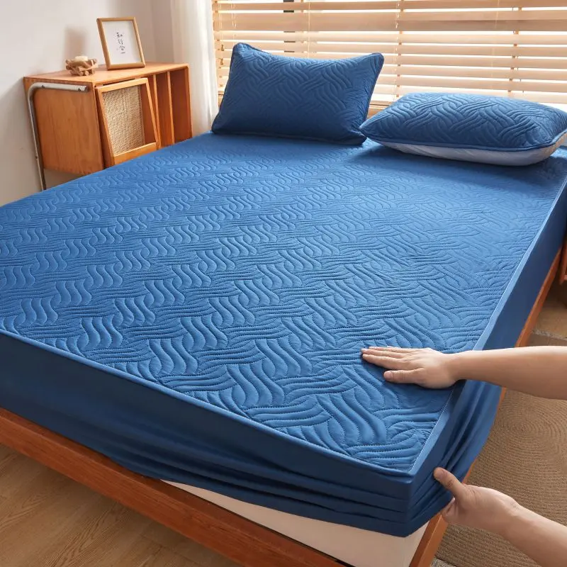 Ultrasonic Waterproof Quilted Mattress Cover All-inclusive Bed fitted Sheet Anti-mites Bed Cover Not Included Pillowcase