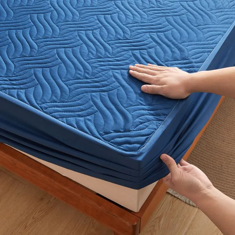 Ultrasonic Waterproof Quilted Mattress Cover All-inclusive Bed fitted Sheet Anti-mites Bed Cover Not Included Pillowcase