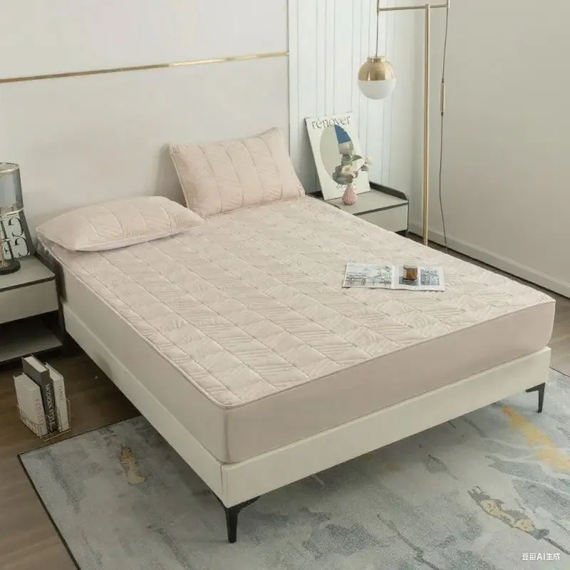 Thicken Quilted Mattress Cover  Quilted Bed Fitted Bed Sheet Anti-Bacteria Mattress Topper Air-Permeable Bed Pad