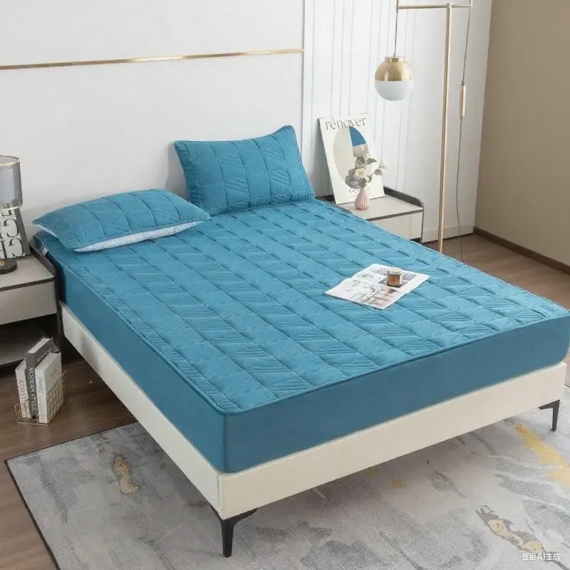 Thicken Quilted Mattress Cover  Quilted Bed Fitted Bed Sheet Anti-Bacteria Mattress Topper Air-Permeable Bed Pad