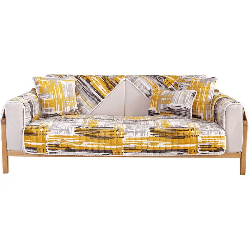 High Quality Modern Winter Short Plush Thickend Quilted Sofa Towel Fine Velvet Sofa Cover Floor Mat For Living Room