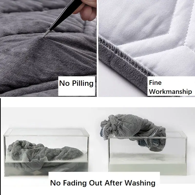 Luxury Thicken Plush Quilted Headboard Cover Solid Color Gray All-inclusive Bed Head Cover Velvet Bed Back Dust Protector Cover