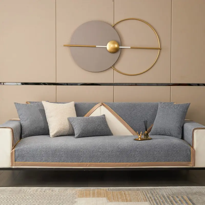 Four Season Universal Chenille Sofa Cover High Grade Luxury Sectional Couch Cover for Living Room Non-slip Sofa Cushion Towel