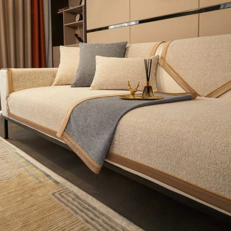 Four Season Universal Chenille Sofa Cover High Grade Luxury Sectional Couch Cover for Living Room Non-slip Sofa Cushion Towel