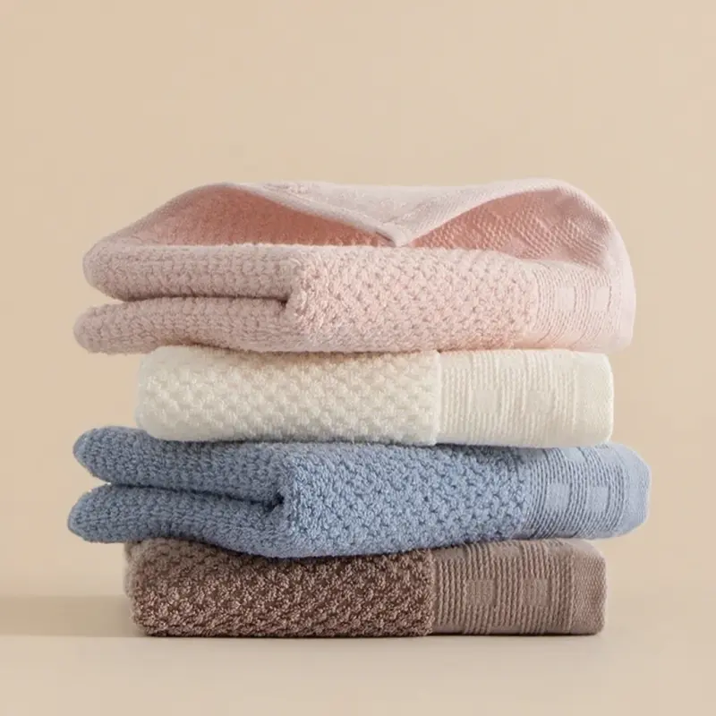 3Pcs 32x72cm towel 100% pure cotton solid color super soft honeycomb adult cotton towel hotel home style