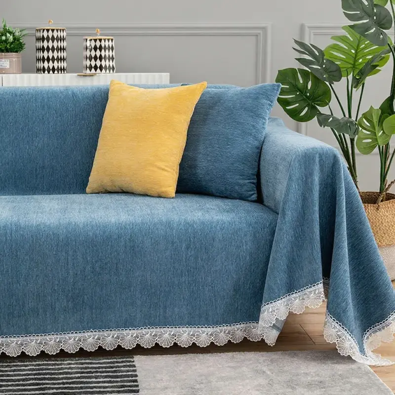Luxury Solid Color Thicken Chenille Sofa Towel Universal Soft Sofa Cover for Living Room Anti-cat Scratch Chair Recliner Cover