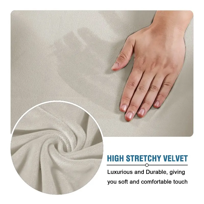 Office Chair All Inclusive Velvet Square Stool Cover Protective Chair Cover Elastic Footrest Removable Cover Machine Washable