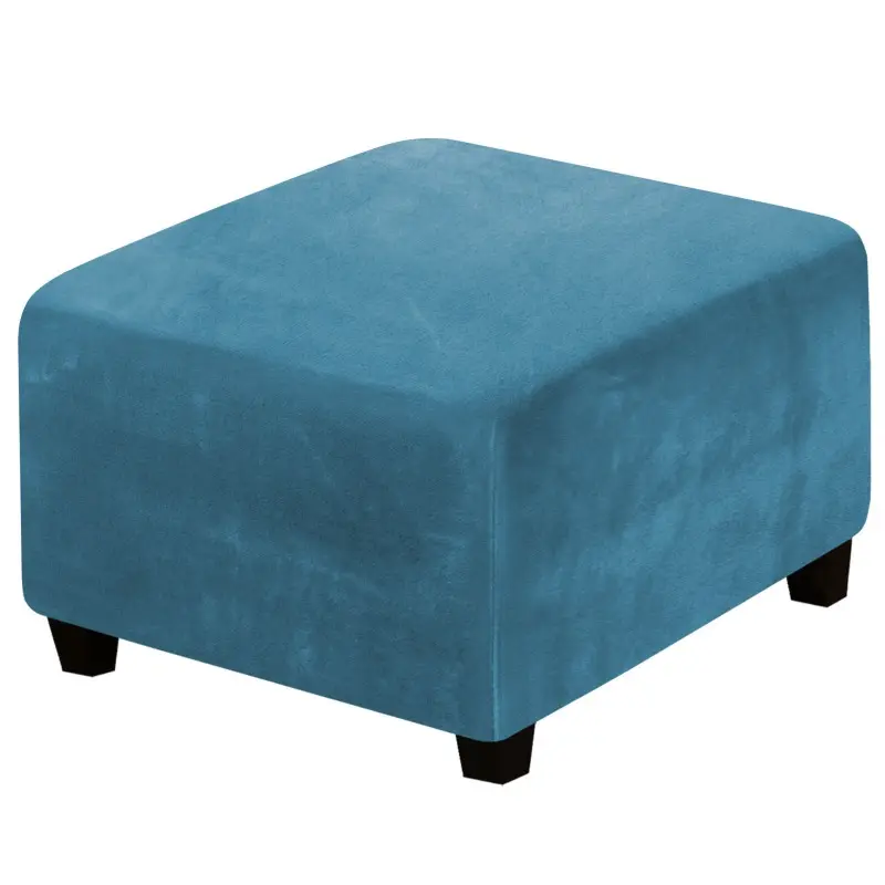 Office Chair All Inclusive Velvet Square Stool Cover Protective Chair Cover Elastic Footrest Removable Cover Machine Washable
