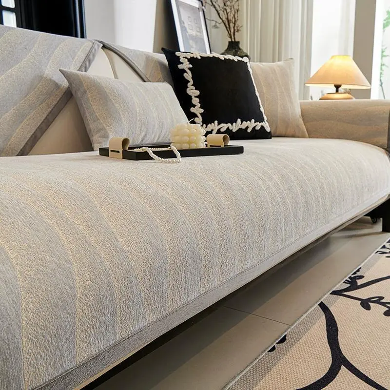 1pc Sofa cushion universal light luxury high sense non-slip cover cloth straight row autumn and winter cover