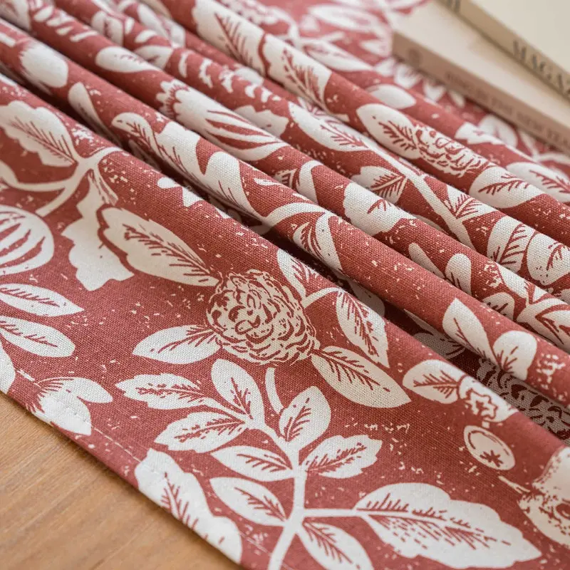 1pc Retro floral tablecloth cotton and linen print dining table restaurant homestay tablecloth rectangular cover